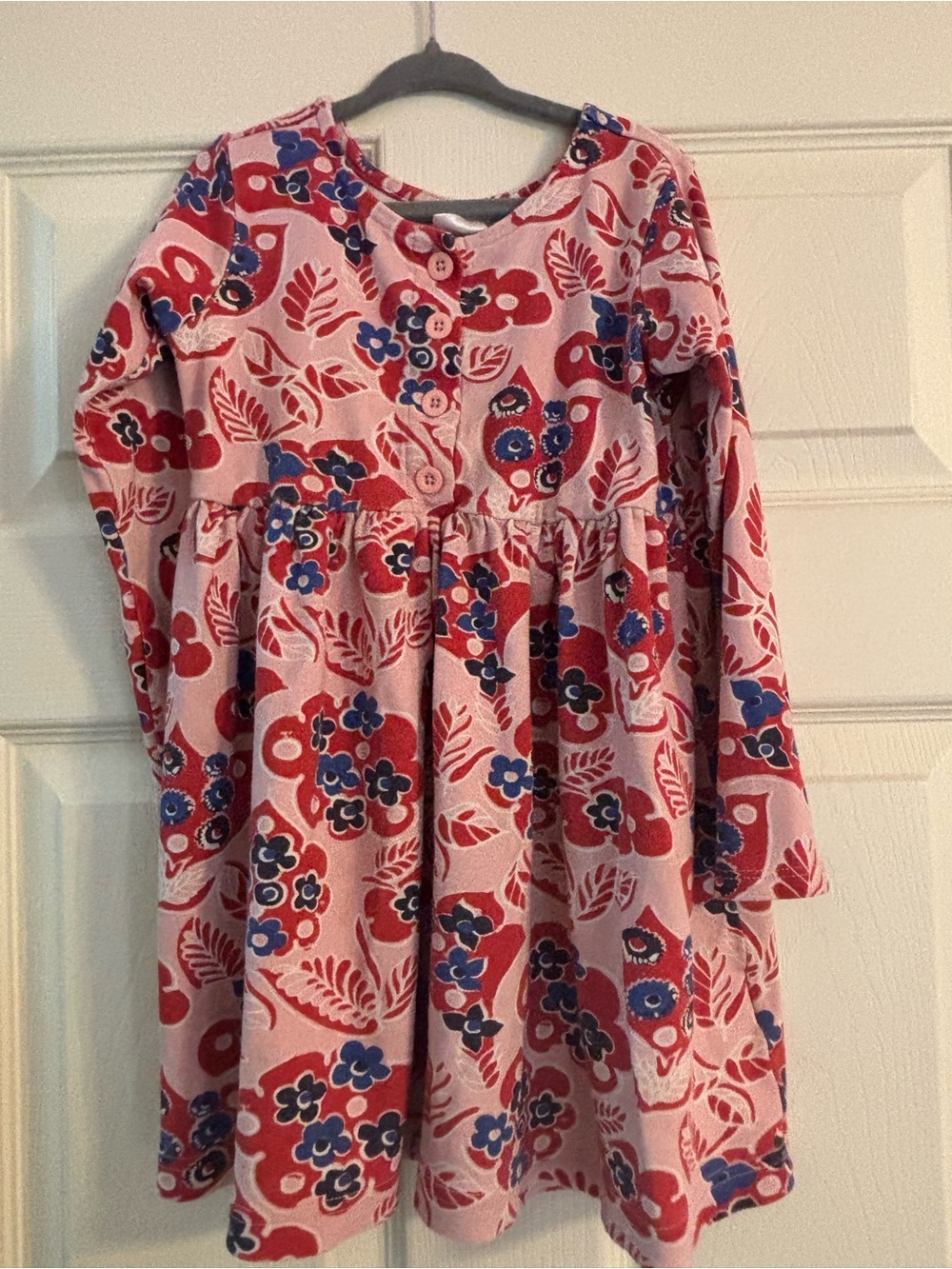Hannah Andersson Pink Floral Dress with Red and Blue Blossoms